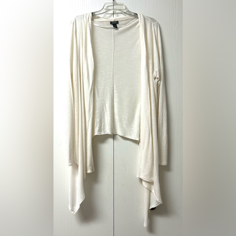 Elegant Cream/Off White Women's Open Front Sweater Size Large